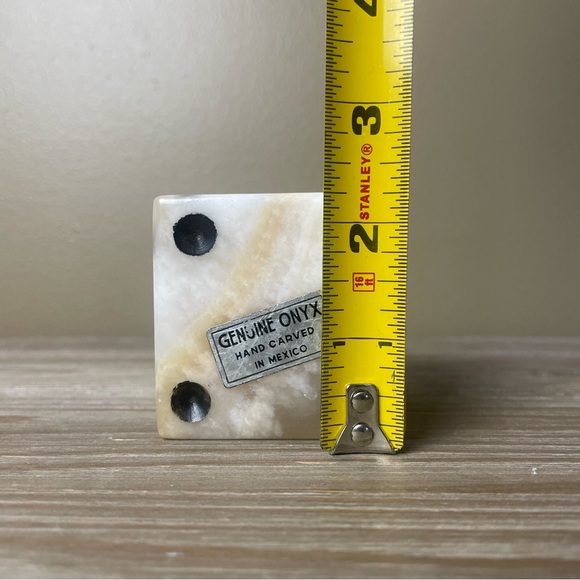 Vintage Genuine Onyx Hand Carved Dice Made In Mexico - Picture 7 of 7